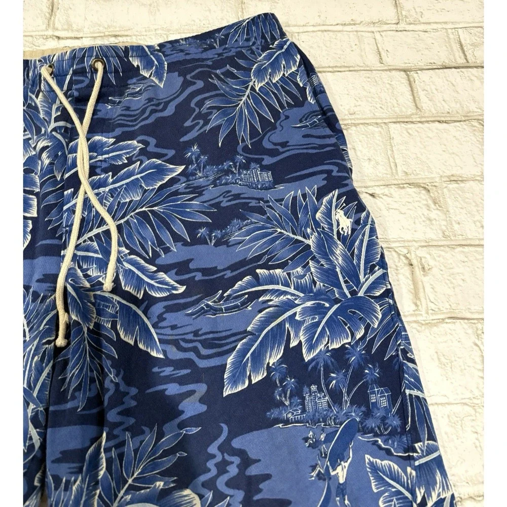 Polo Ralph‎ Lauren XL Pull On Blue Tropical Sweat Shorts